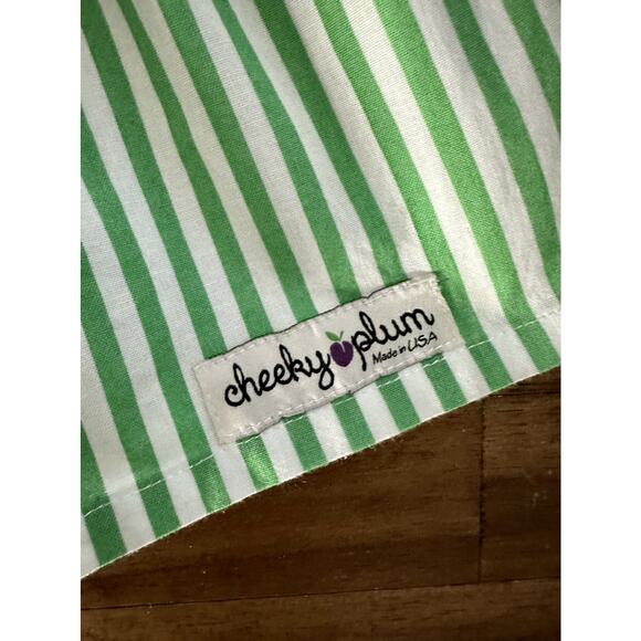 Cheeky Plum Green Striped Sleeveless Cotton Dress Baby 18/24M - Picture 4 of 10